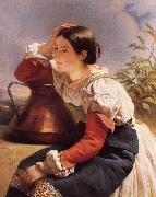 Franz Xaver Winterhalter Young Italian Girl by the Well oil painting